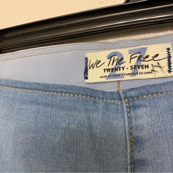 Free People In My Feelings Slim Flare Y2K stretch coastal beach Jeans long 27x32 - Picture 10 of 13